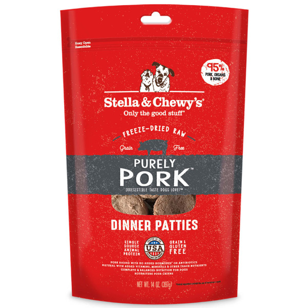 Stella & Chewy's Freeze-Dried Purely Pork For Dogs 豬全部都係豬 (豬肉肉配方) 凍乾生肉狗用主糧 14oz 